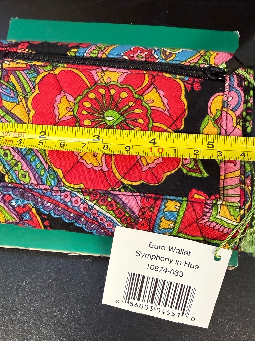 NWT Vera Bradley Symphony in Hue Euro Black Multi Floral Quilted Wallet - Picture 10 of 11